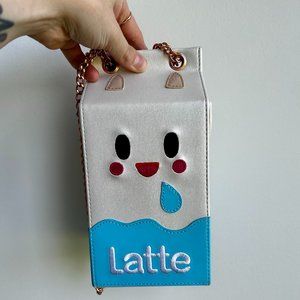 tokidoki milk carton bucket purse with chain strap
